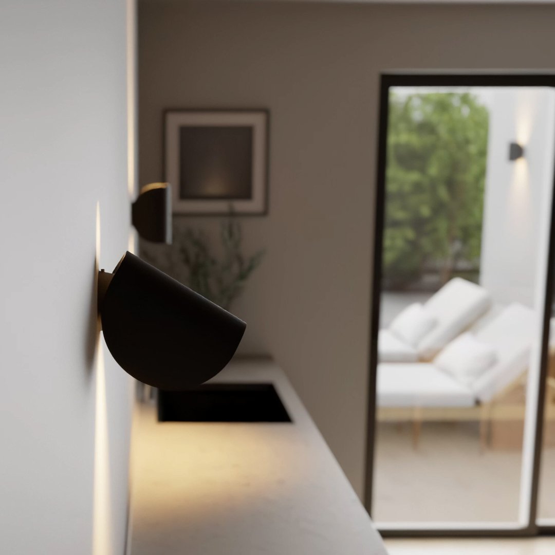 LumaTwist – Applique murale design LED rotative noire pour salon