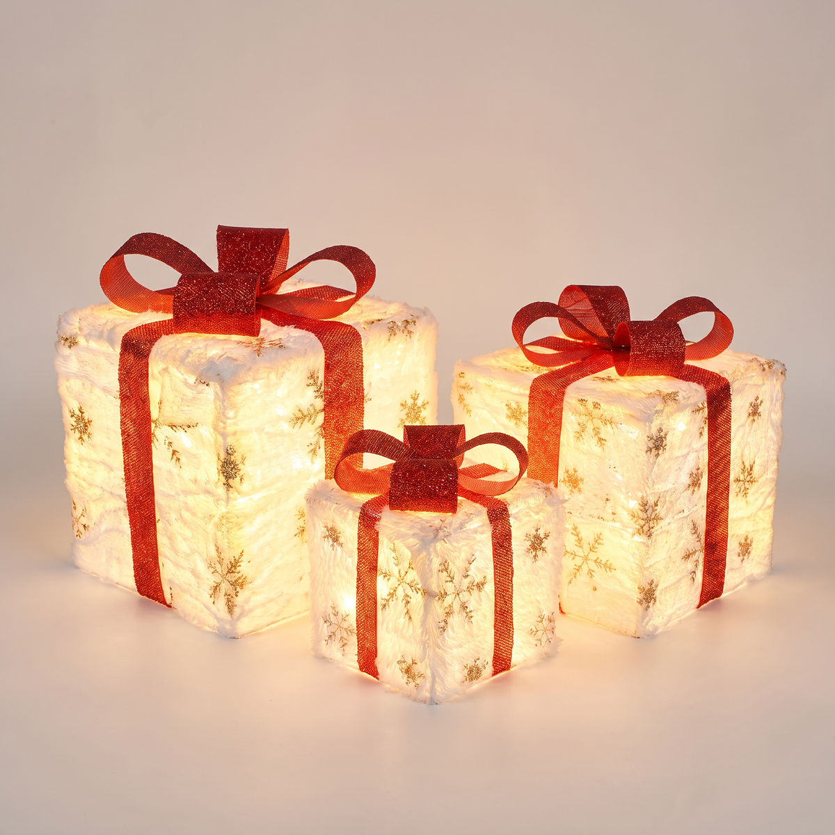 Boîtes cadeaux lumineuses LED, lot de 3 avec minuteur et télécommande, déco de Noël intérieur et extérieur