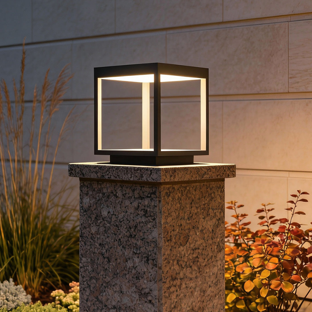 Lampe extérieure LED blanc chaud extérieur IP65 aluminium pilier carré moderne jardin terrasse façade