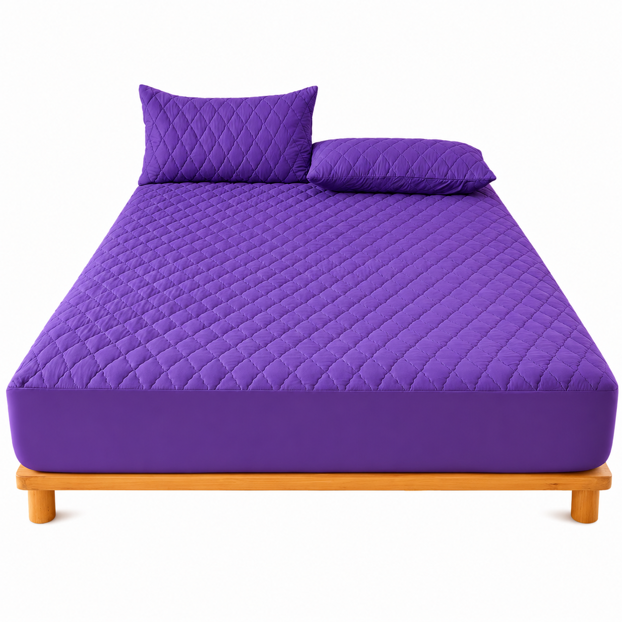 Housse de Matelas Matelassée Polyester Blanche 160 × 200 cm – Face Supérieure Imperméable, Lavable en Machine, Maintien Semi-Couvert