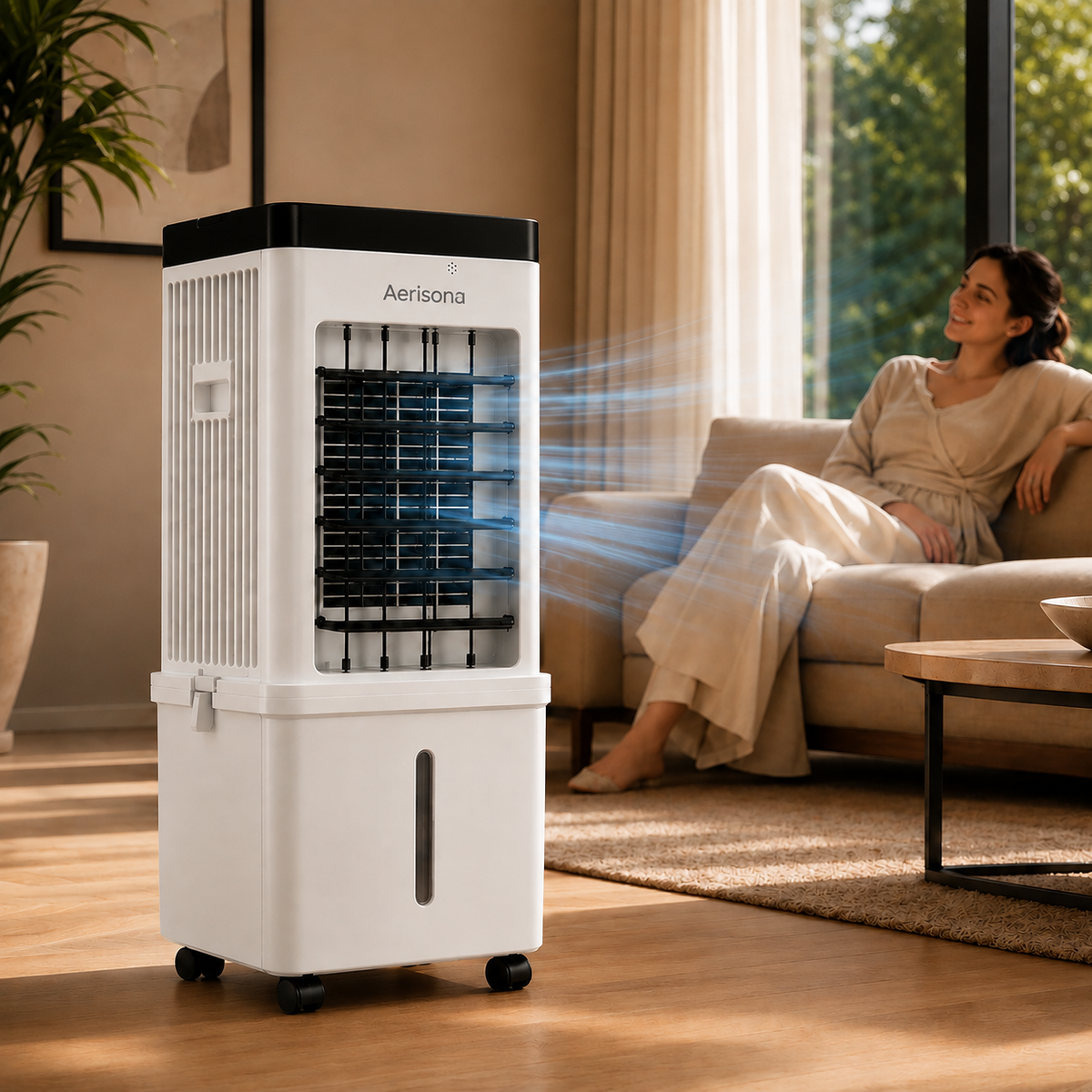 Rafraîchisseur d’air mobile 3-en-1 sans tuyau d’évacuation – refroidisseur par évaporation