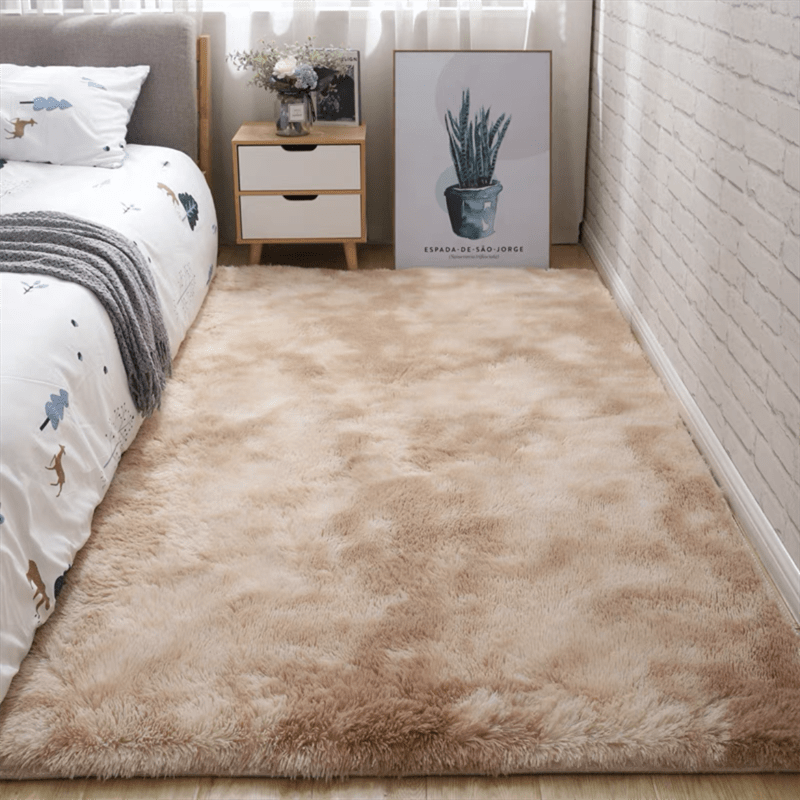 Tapis de Sol Shaggy Polyester Gris 60x90 cm – Antidérapant, Fibres Fines, Lavage Main