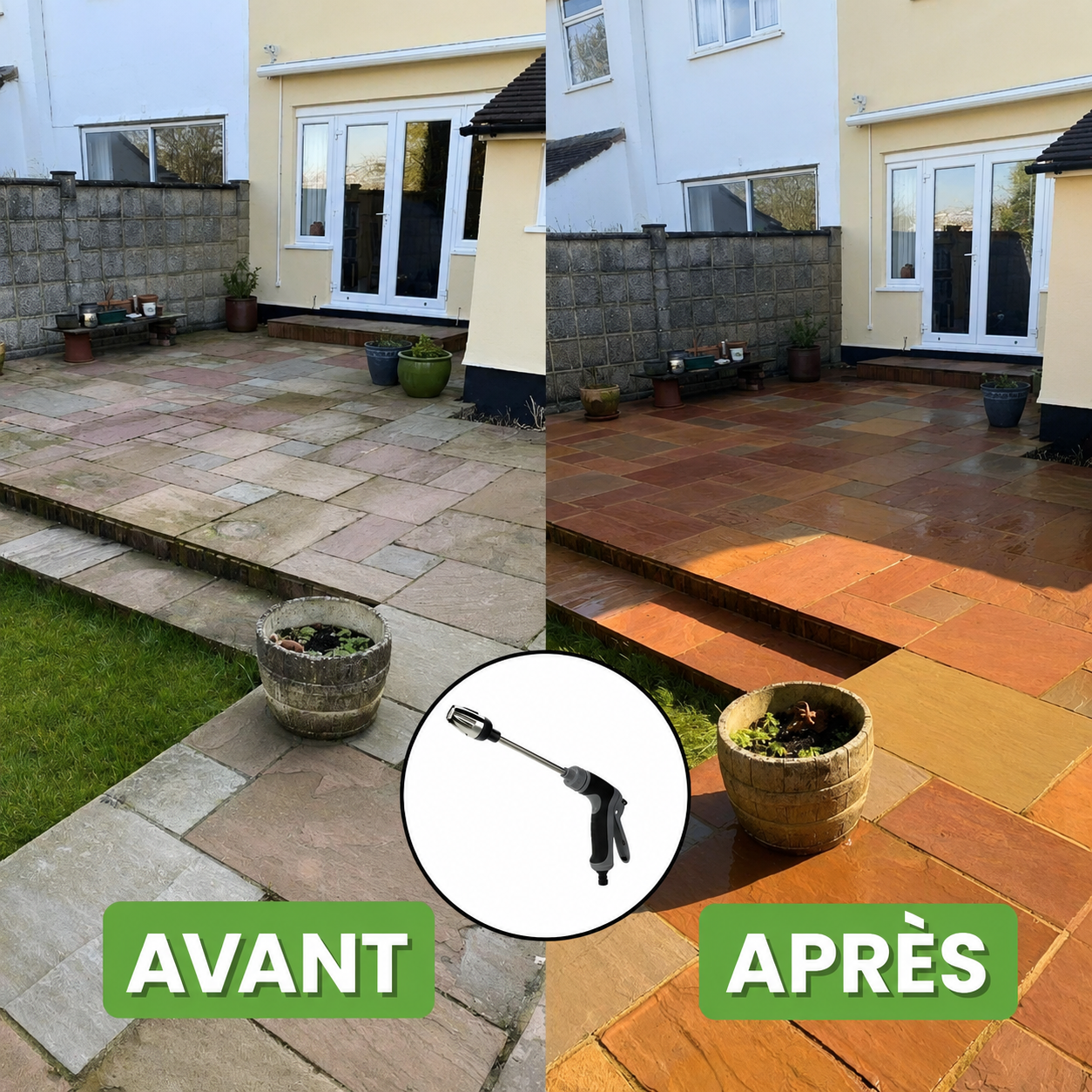 Nettoyeur Haute Pression | Buse Rotative 360°, Compatible Tous Tuyaux