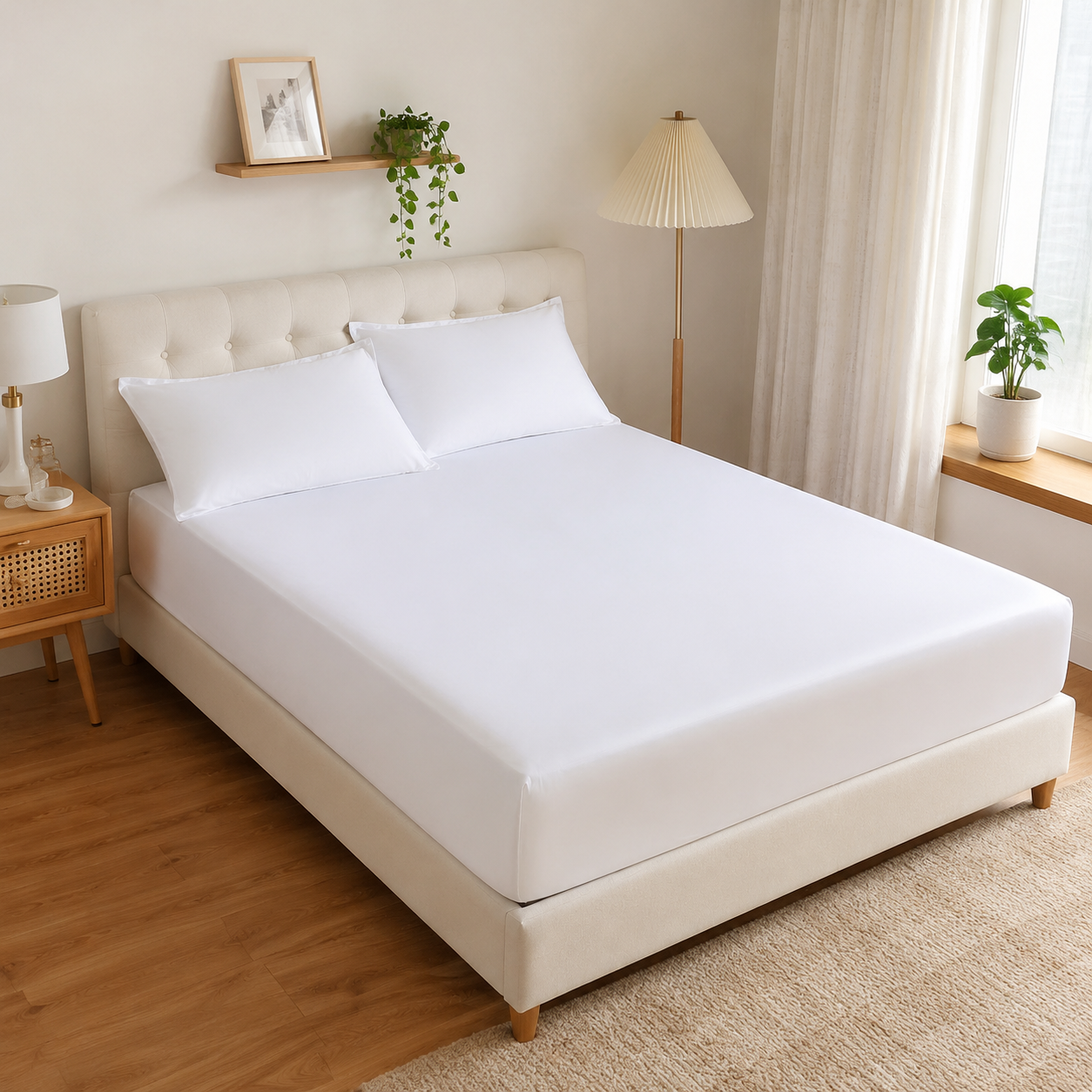 Rafraîchisseur d'Air Sans Pales ABS Blanc 30 cm – Humidification, 6 Vitesses, Minuterie