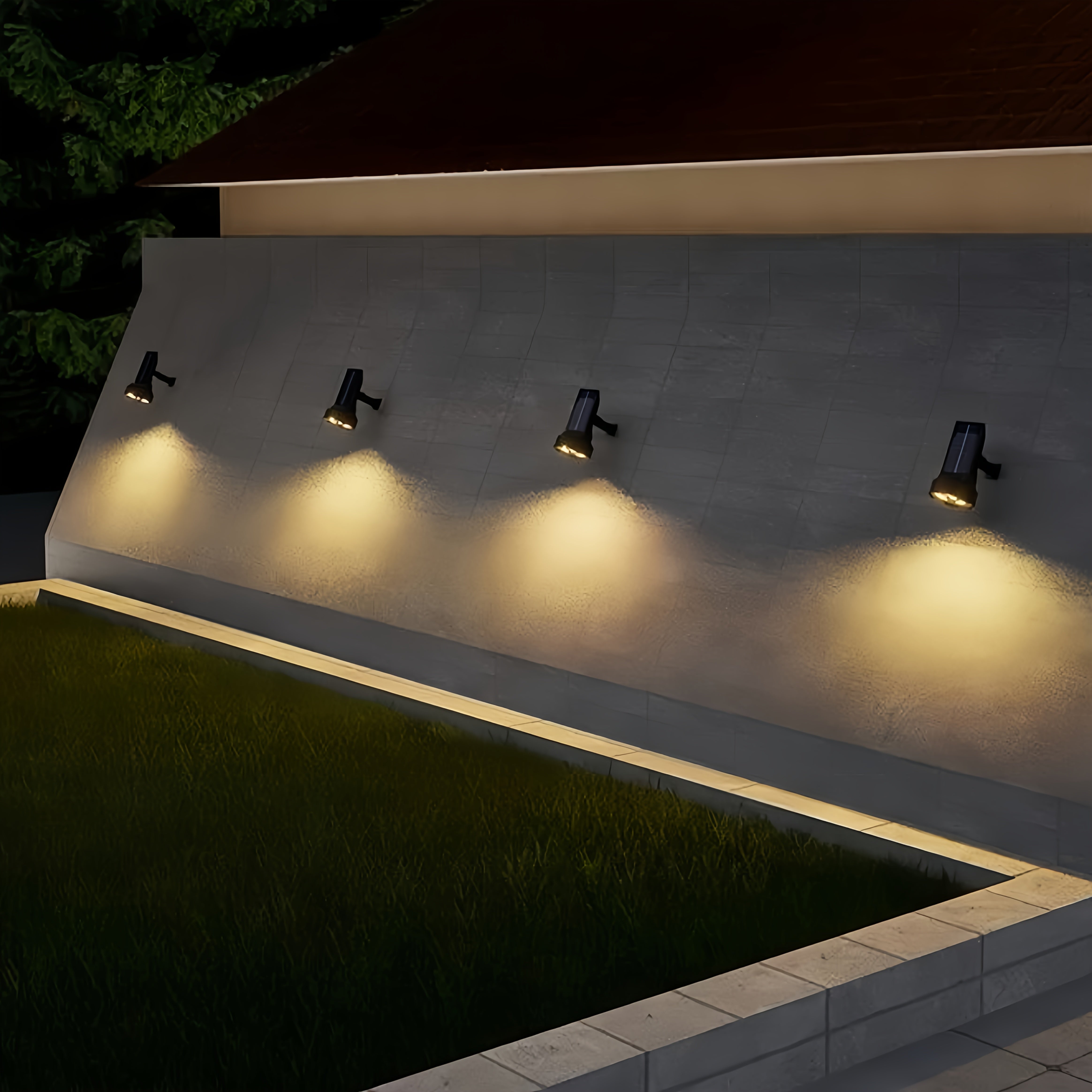 Projecteur Solaire Extérieur Plastique Noir Ø55 cm – 3 Modes, IP55, Éclairage Jardin
