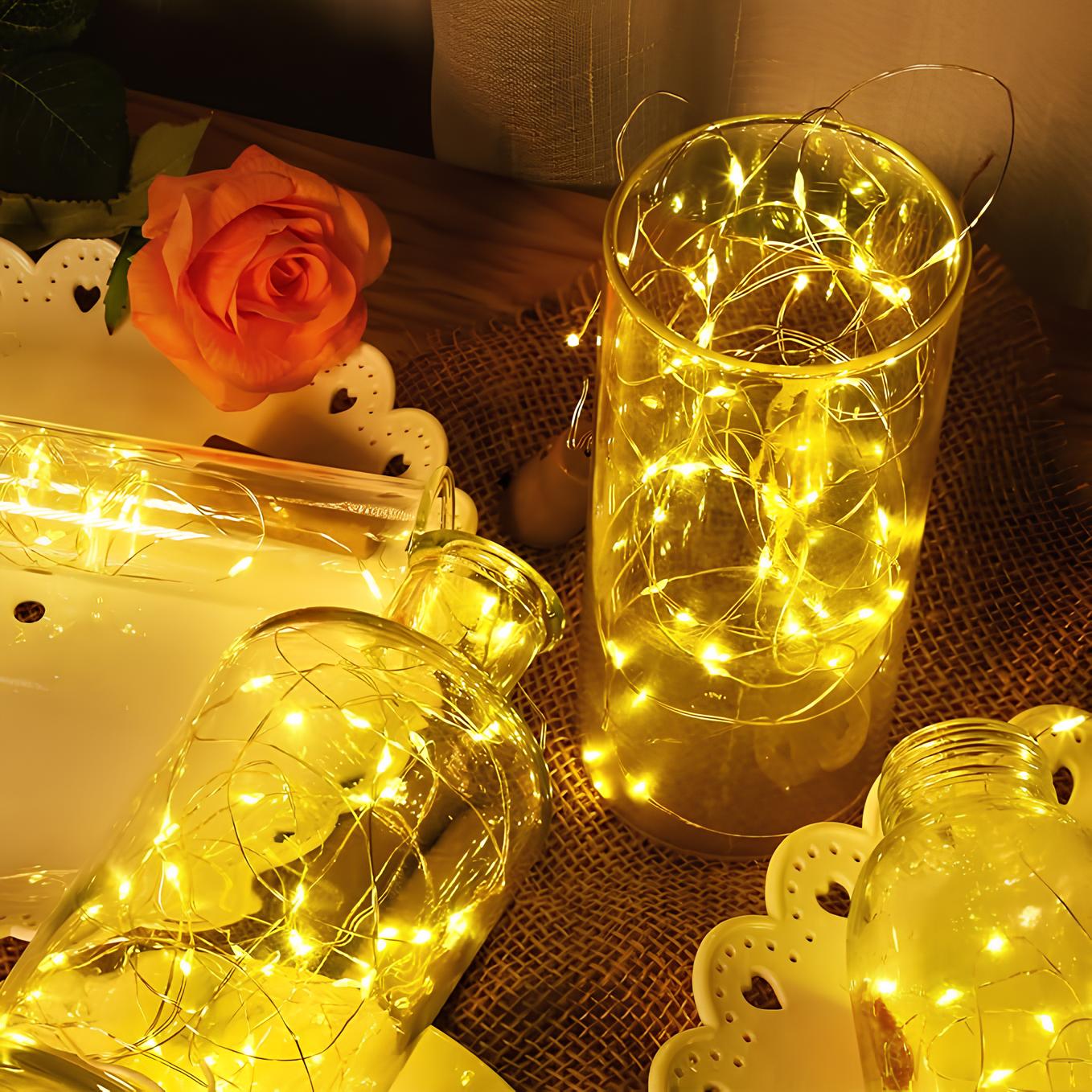 Guirlande lumineuse solaire LED blanc chaud extérieur jardin IP65 étanche design moderne