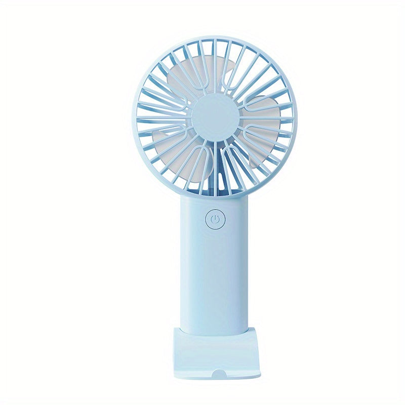 Mini Ventilateur de Bureau ABS Noir Ø10 cm – Recharge USB, Support Téléphone, Format Portable