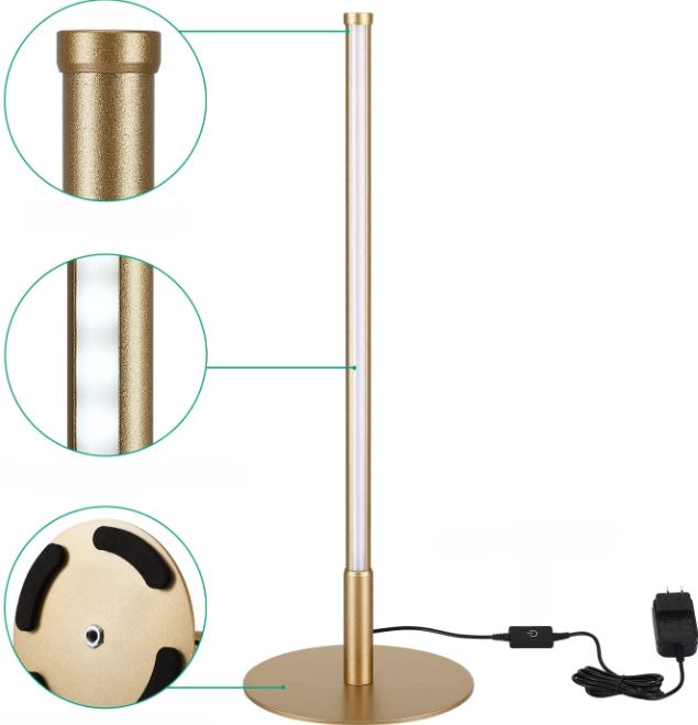 LustrousGold - Lampe de Table LED Dorée au Design Élégant et Moderne
