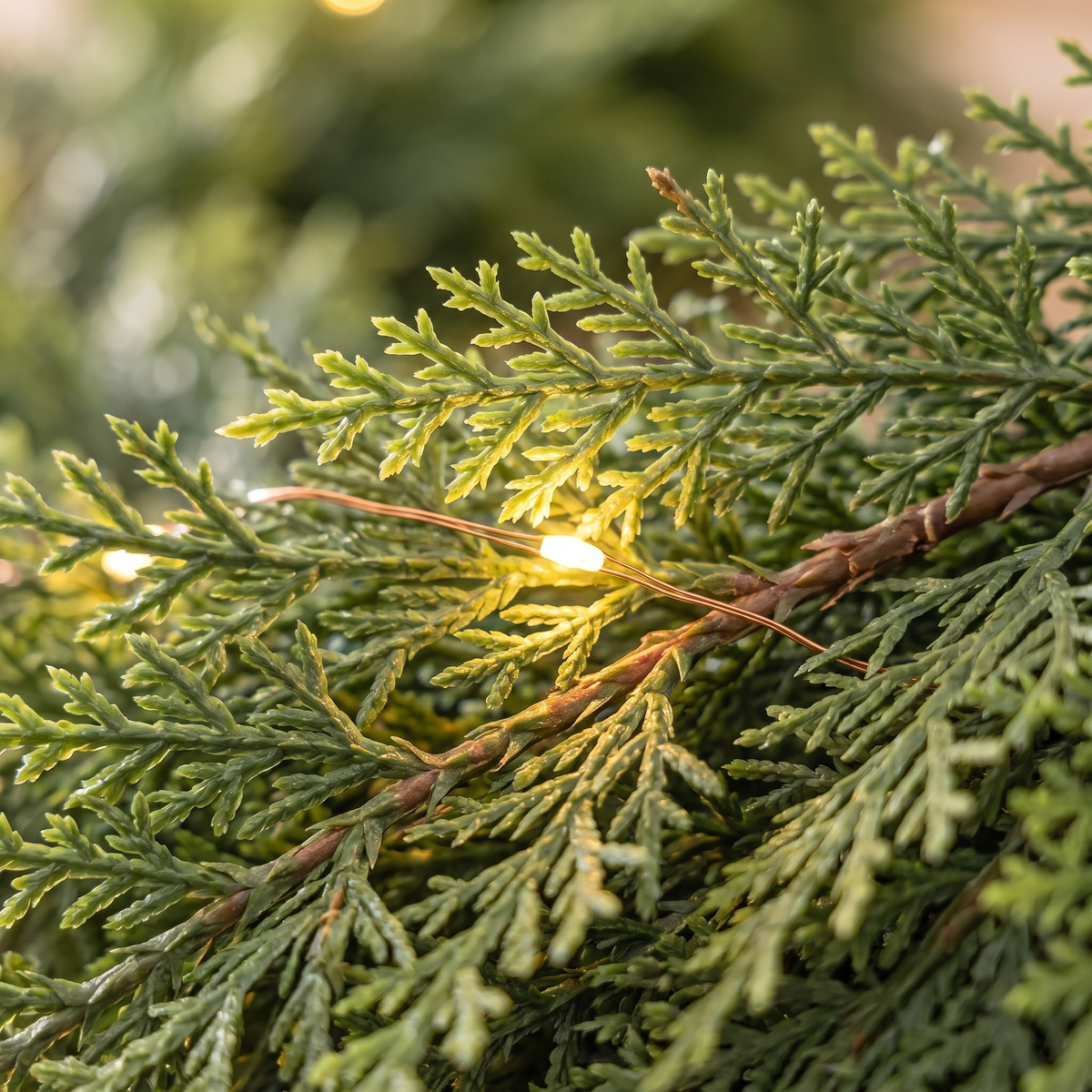 Guirlande de cèdre lumineuse 2,7 m, aspect réaliste avec LED et télécommande