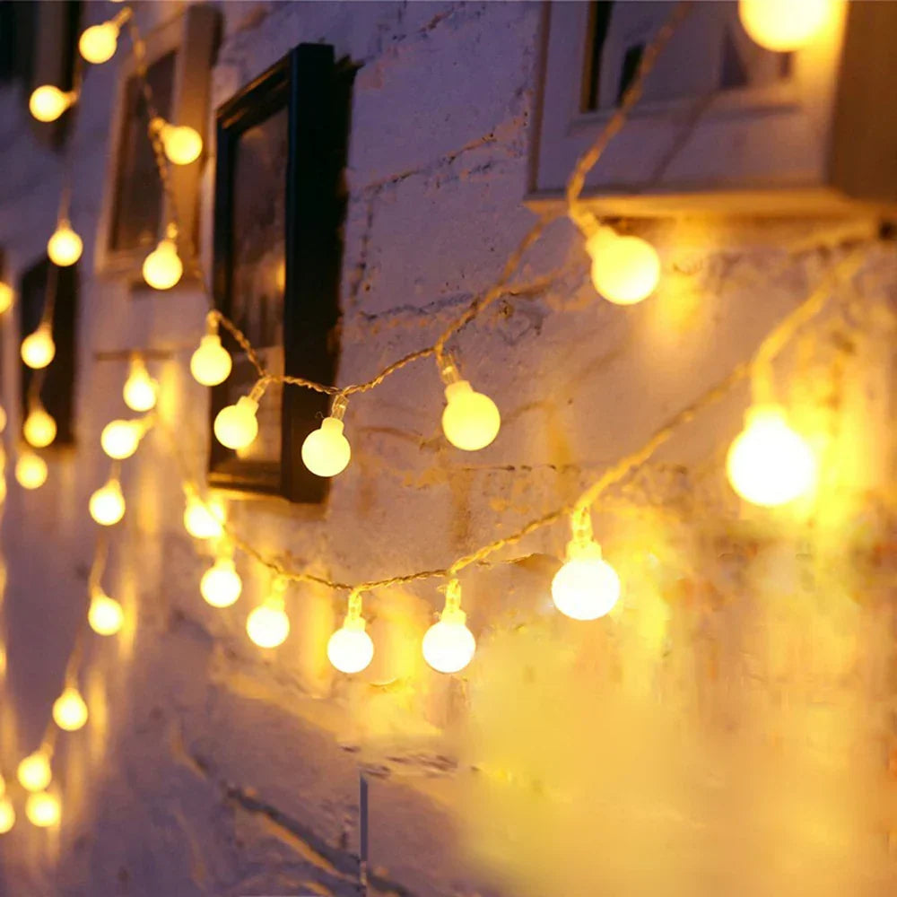 Guirlande lumineuse à petites boules USB, guirlande boules LED blanc chaud ou blanc froid
