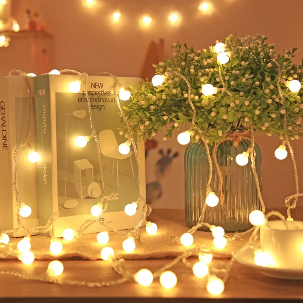 Guirlande lumineuse à petites boules USB, guirlande boules LED blanc chaud ou blanc froid