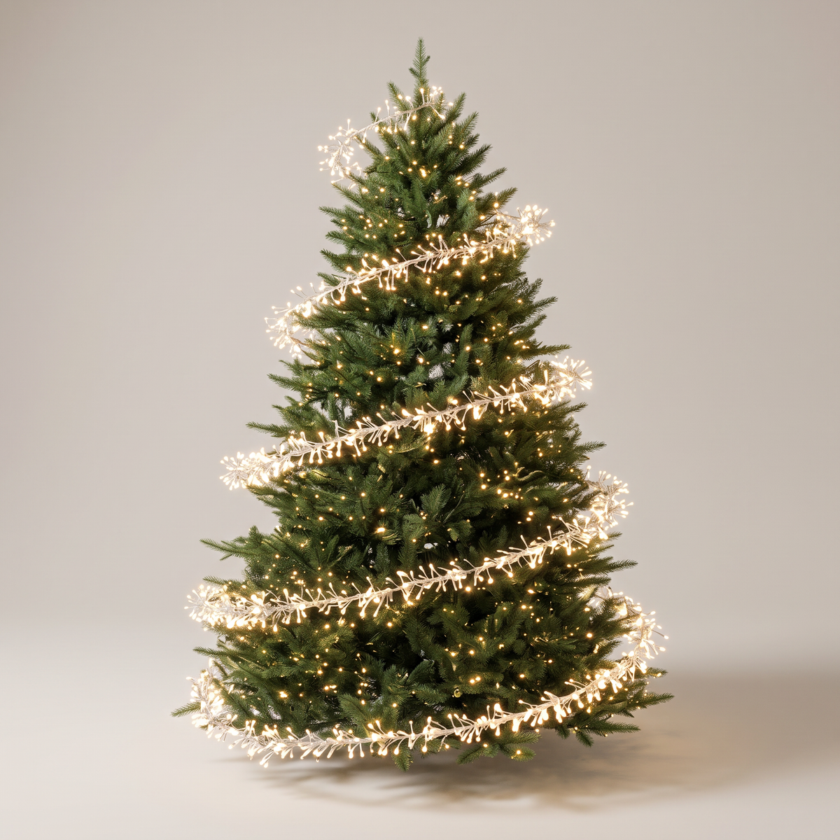 Guirlande lumineuse pour sapin de Noël 2000 LED blanc chaud, spirale flottante avec télécommande