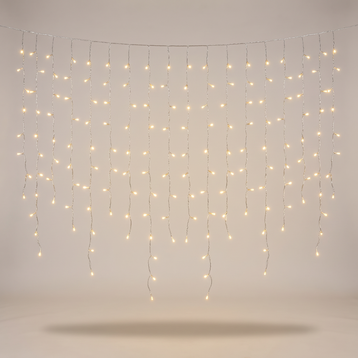 Guirlande stalactites extérieur 20 m avec 605 LED blanc chaud, 8 modes, minuteur et télécommande
