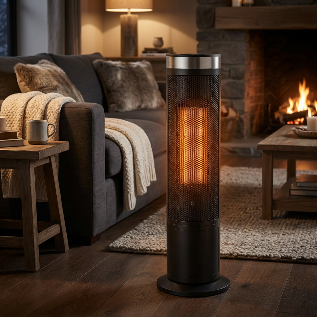 Chauffage de sol vertical en céramique 1500W avec thermostat réglable