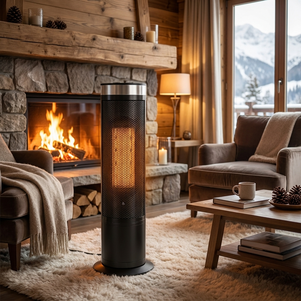 Chauffage de sol vertical en céramique 1500W avec thermostat réglable