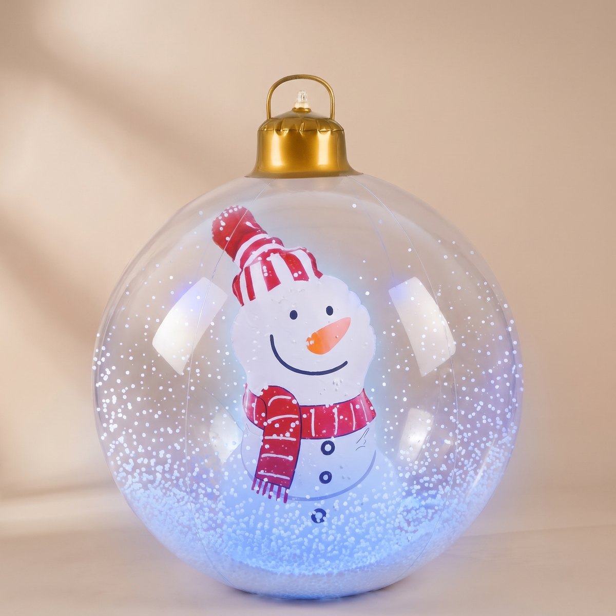 Boule de Noël lumineuse 60 cm avec LED et télécommande, déco extérieure bonhomme de neige, Père Noël, sapin ou renne