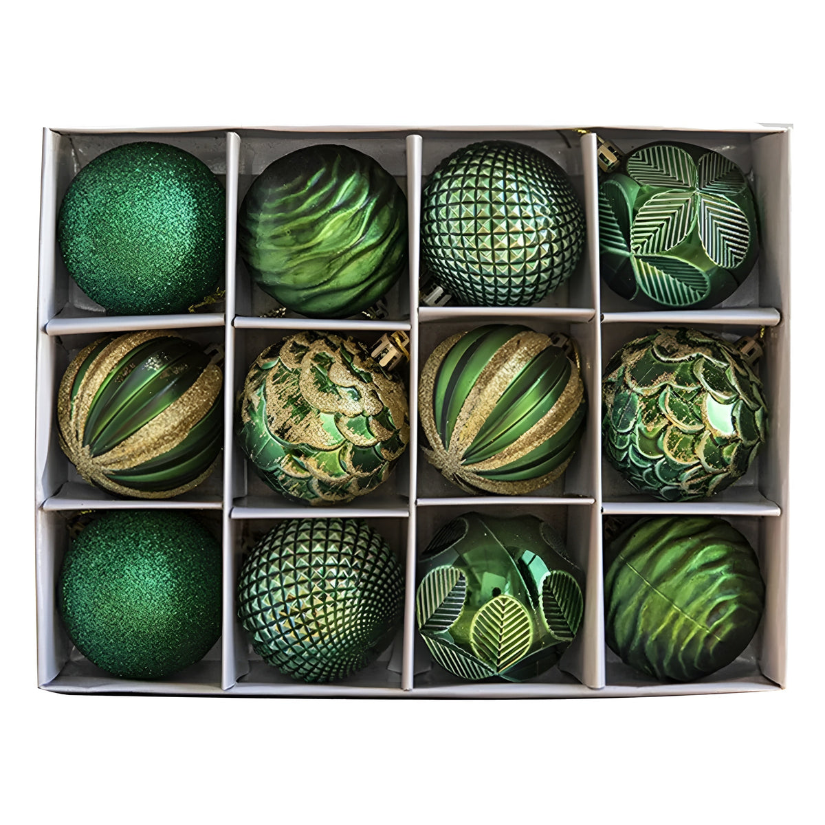 Lot de 24 boules de Noël incassables 6 cm, boules de sapin en cinq couleurs