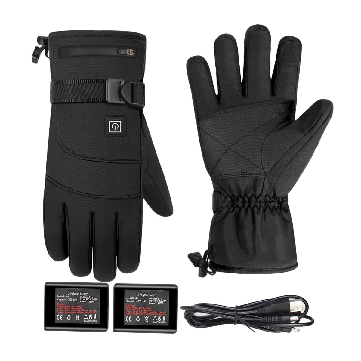 Gants chauffants imperméables avec 3 niveaux de chaleur