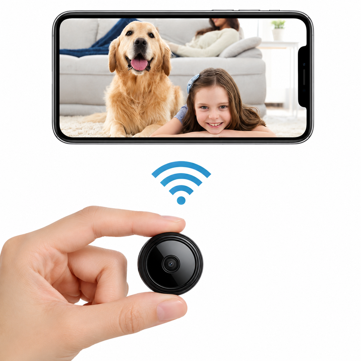 Mini caméra HD avec vision nocturne, caméra de surveillance compacte pour intérieur et extérieur