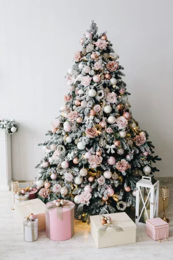 Sapin de Noël décoré avec lumières LED, sapin pliable prêt en 1 minute