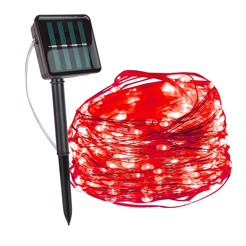 Guirlande lumineuse solaire LED blanc chaud extérieur jardin IP65 étanche design moderne