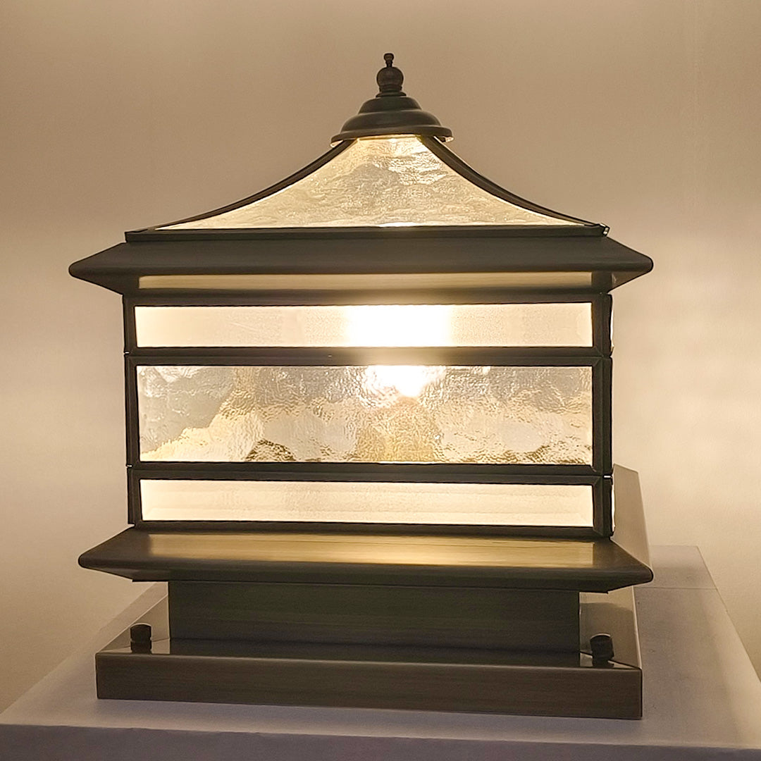 Lampadaire design extérieur solaire LED blanc chaud étanche cuivre décoratif vintage pour jardin