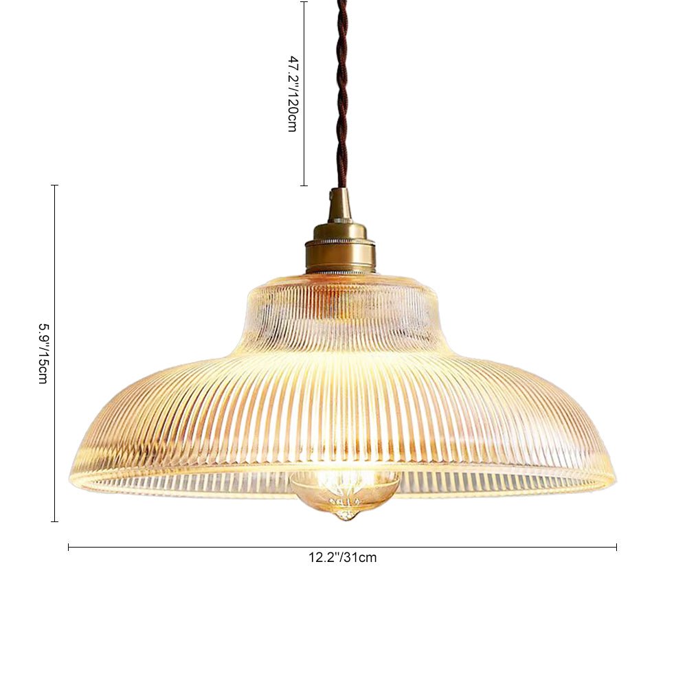 Suspension vintage en verre E27, finition laiton, 60 W, certifiée CE, pour intérieur sec