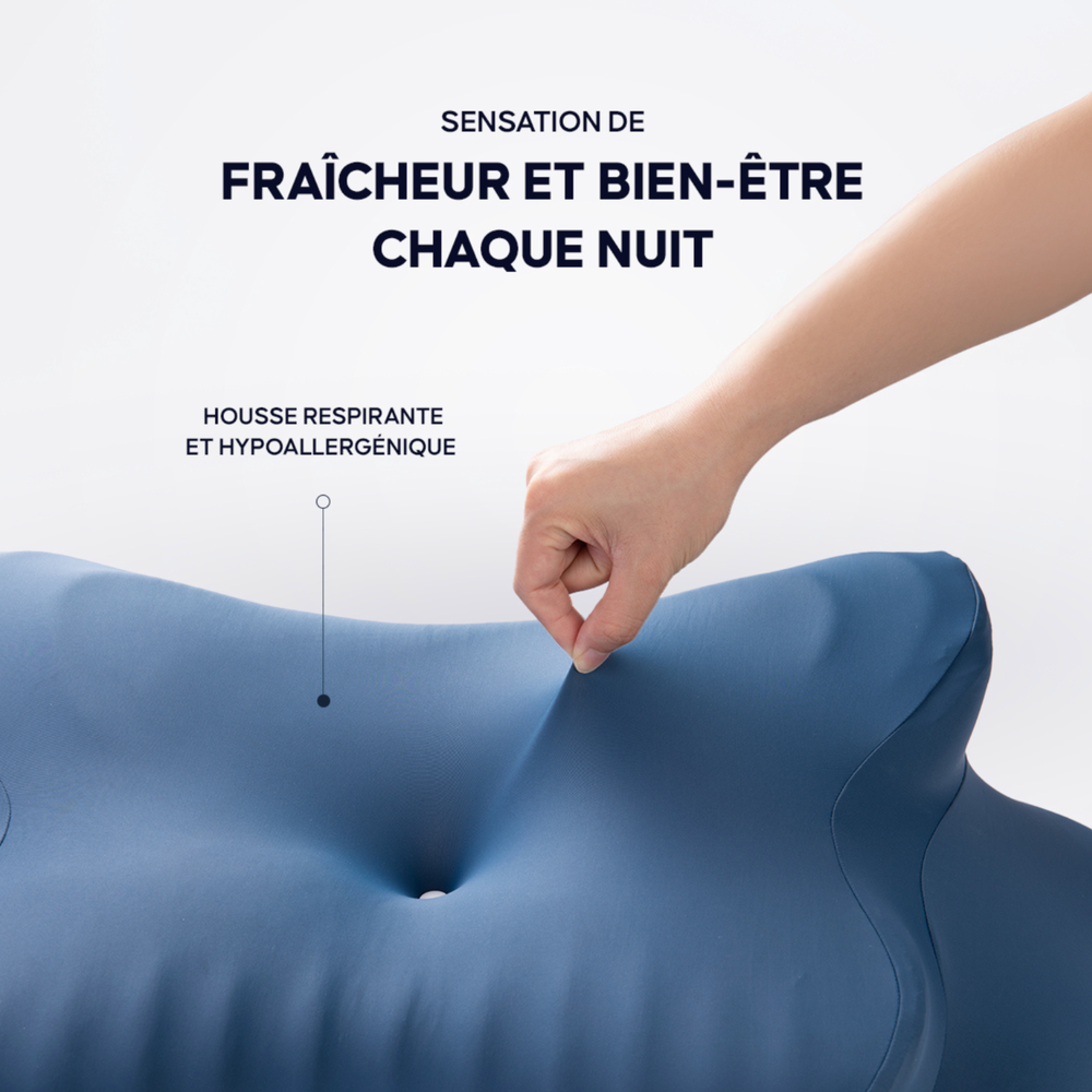 Oreiller en mousse à mémoire de forme pour soutien du cou | Oreiller contour pour dormeurs sur le côté et sur le dos