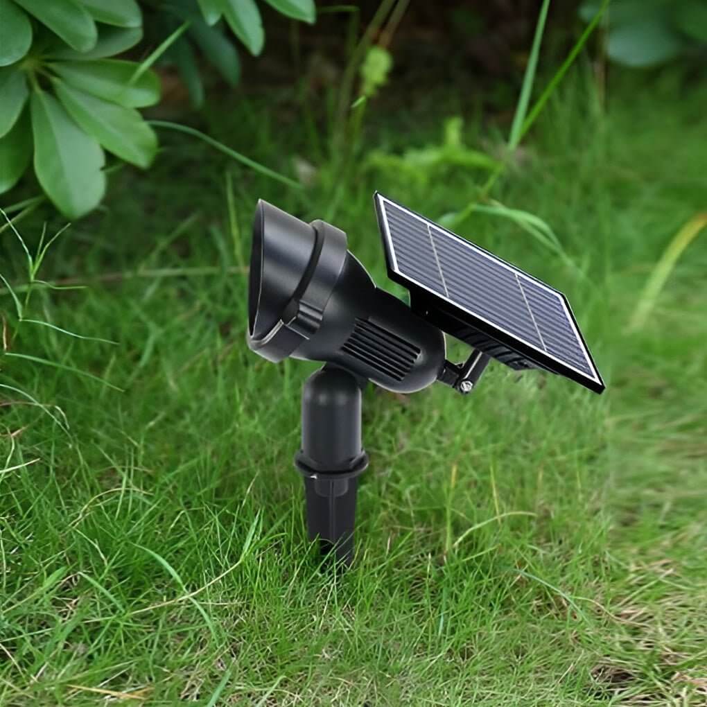 Éclairage spot solaire LED jardin extérieur blanc chaud aluminium orientable IP54 design moderne