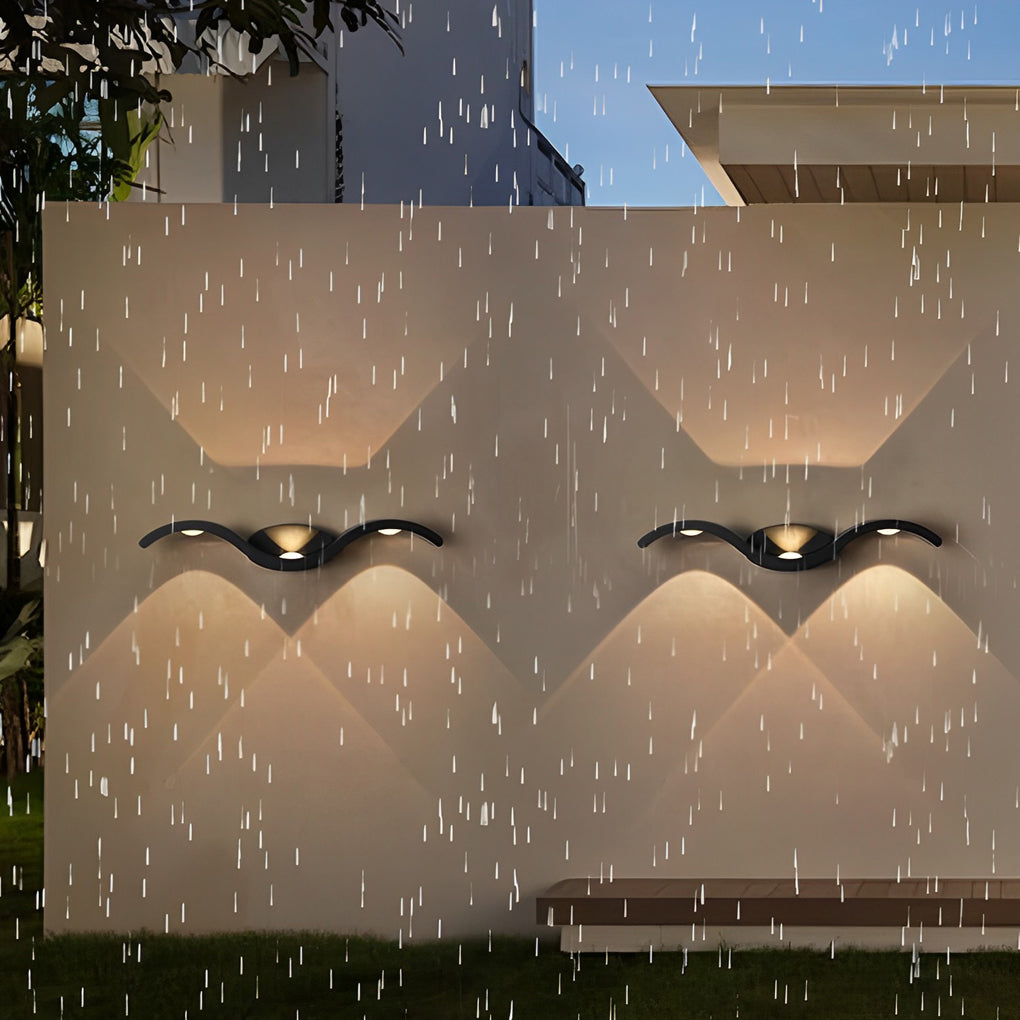 Applique murale LED extérieur blanc chaud aluminium IP65 éclairage up down moderne façade terrasse jardin