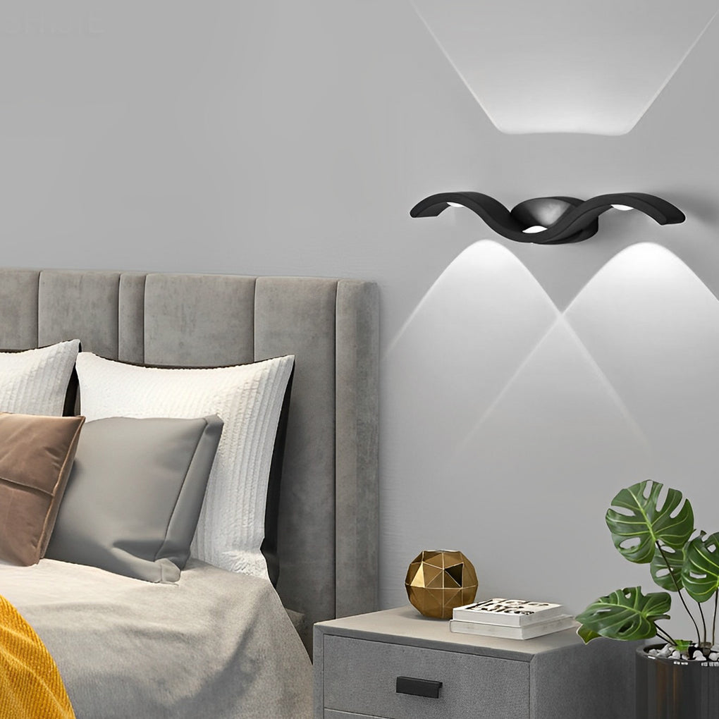 Applique murale LED extérieur blanc chaud aluminium IP65 éclairage up down moderne façade terrasse jardin