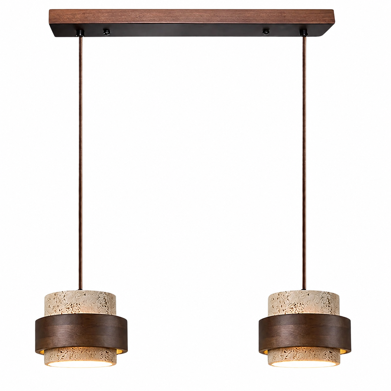 Suspension Cylindrique Travertin Beige Ø8 cm – E27, Cuisine, Plafond