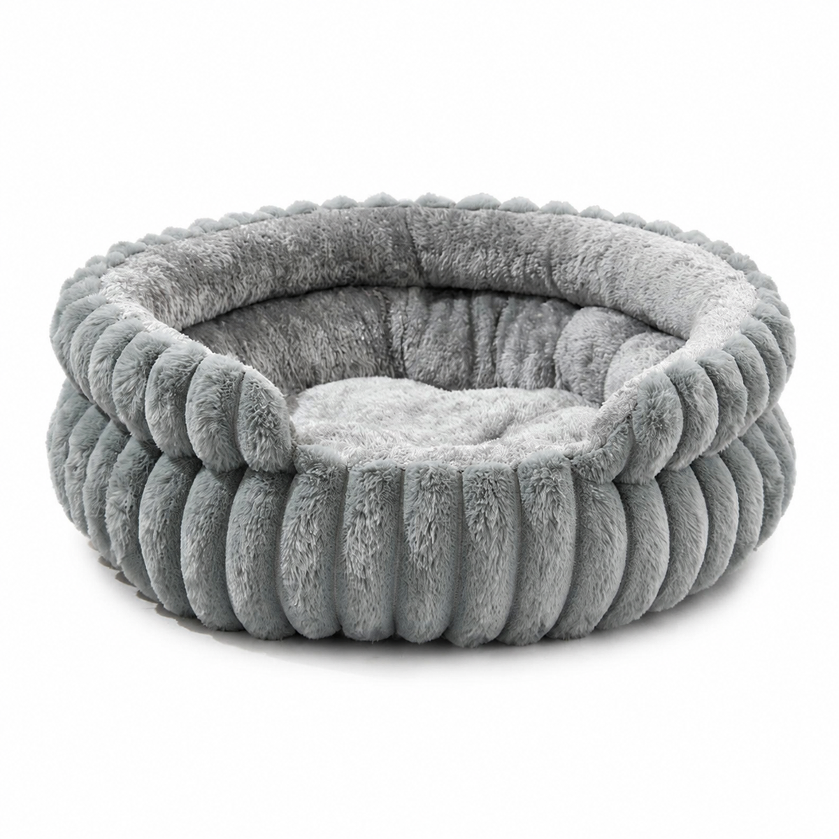 Lit pour chien surélevé rond avec côtés rembourrés