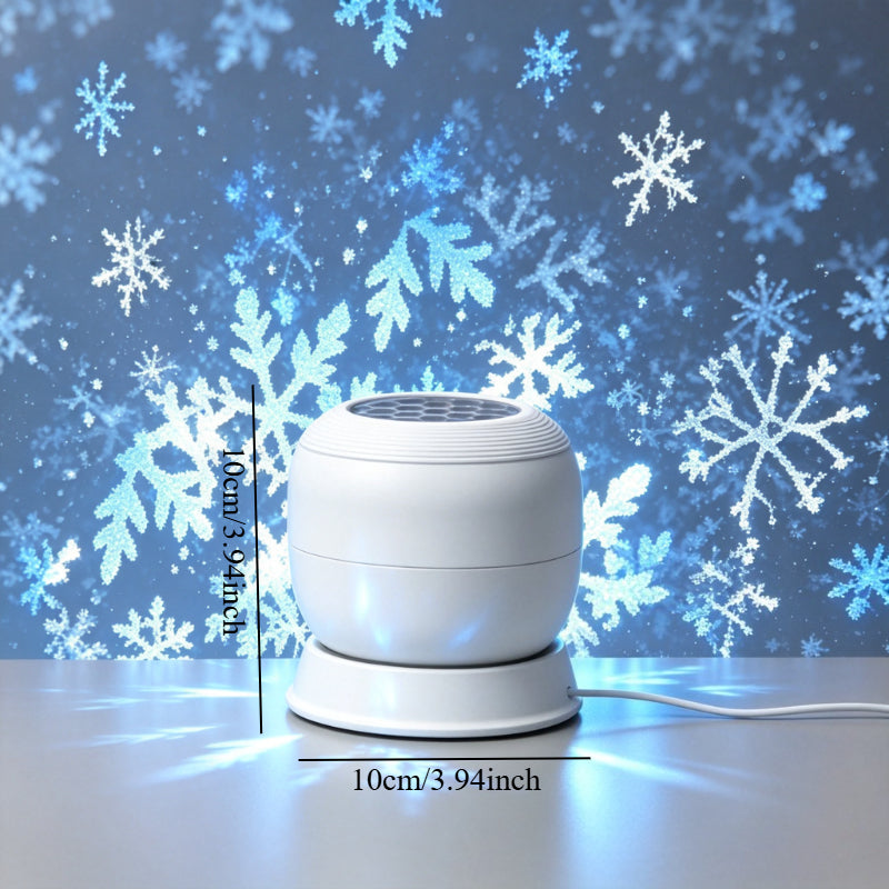 Projecteur LED Flocon de Neige Moderne – Rotation à 360°, USB, Lumière Douce