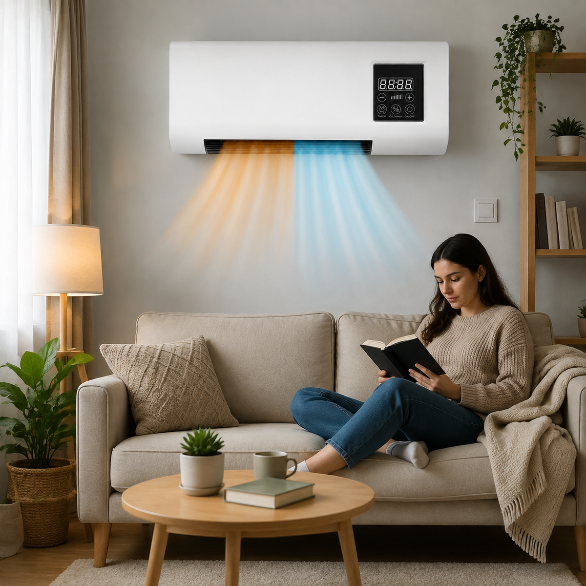 Climatiseur Mural Écran LCD, Télécommande Incluse