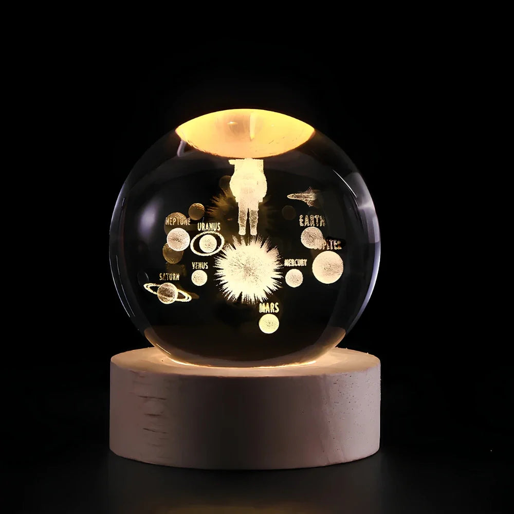Boule Lumineuse Cristal – Lampe LED Colorée pour Chambre