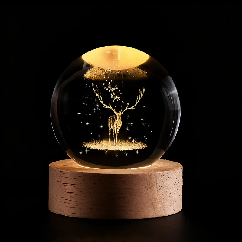 Boule Lumineuse Cristal – Lampe LED Colorée pour Chambre