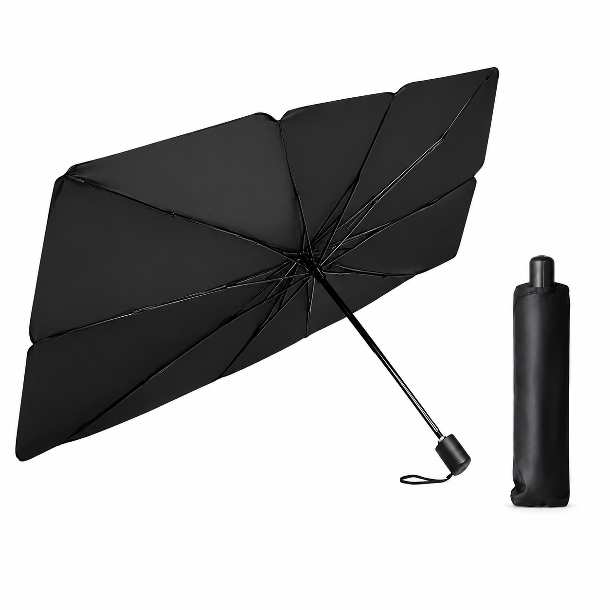 Pare-soleil voiture thermique alliage titane argent Ø140 cm – Roulable, Occultant, Réfléchissant