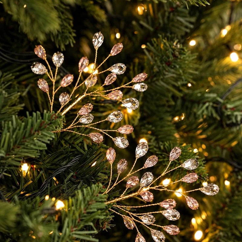 Branches Perlées et Cristaux pour Décoration