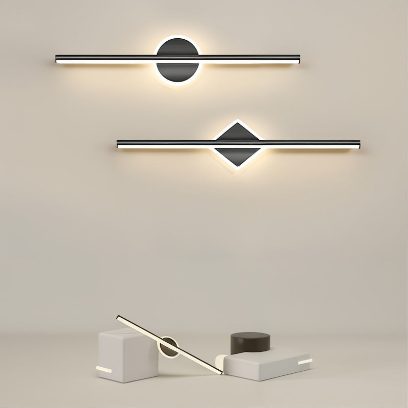 Applique Murale LED Élégante en Noir/Or GleamNova