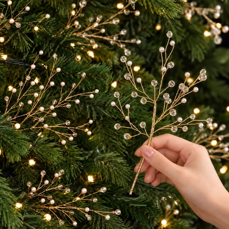 Branches Perlées et Cristaux pour Décoration
