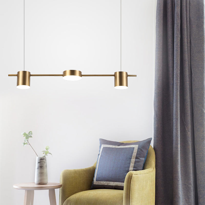 LumoÉlise – Suspension LED 3/5 Lumières Minimaliste Noir/Or