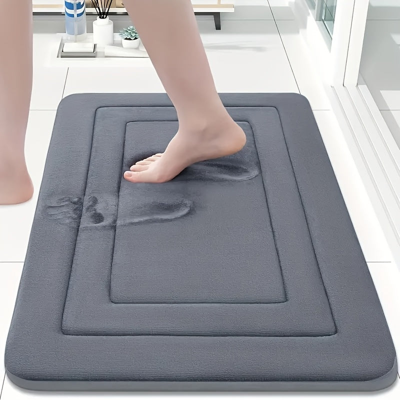 Tapis de Bain Vintage Polyester Gris 120 cm – Absorbant, Antidérapant, Lavable