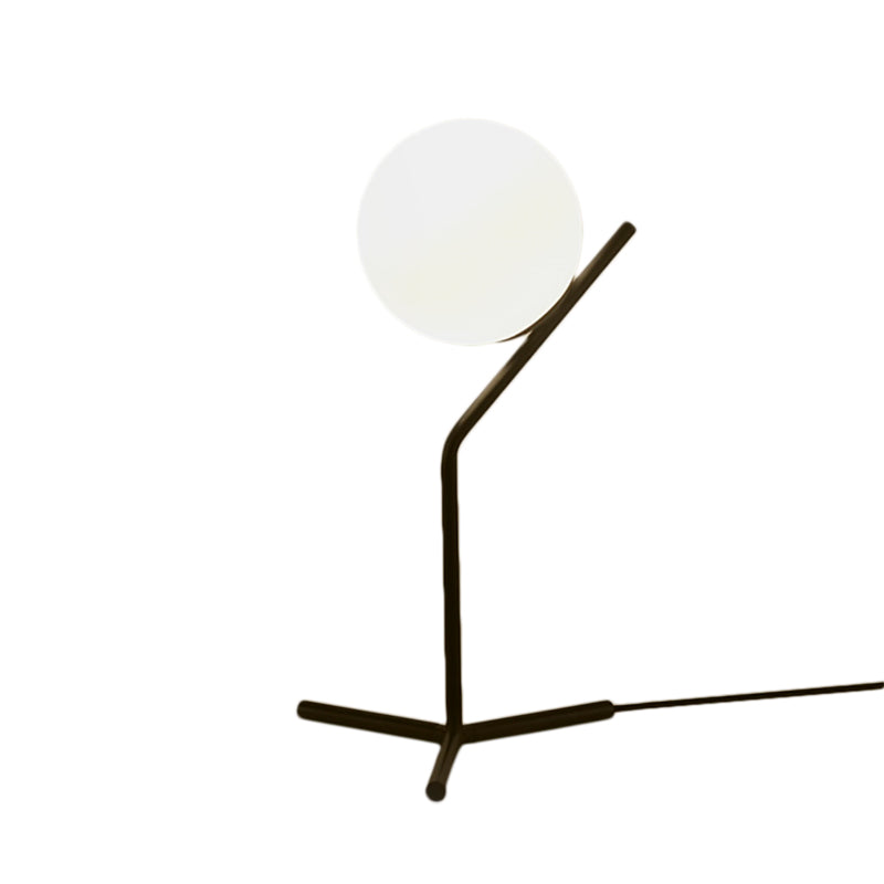 Oréalis – Lampe de Table LED Moderne avec Abat-Jour Sphérique Blanc pour Salon