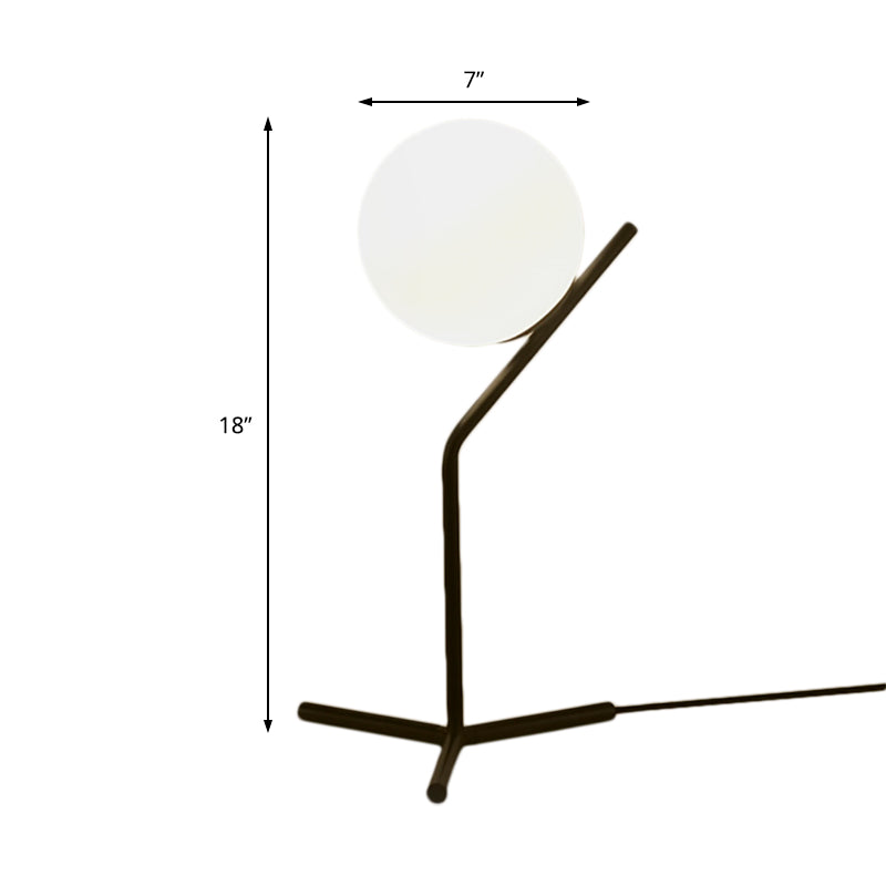 Oréalis – Lampe de Table LED Moderne avec Abat-Jour Sphérique Blanc pour Salon