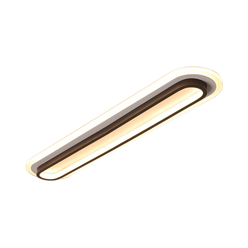 LumoOval – Plafonnier LED Ovale Moderne Noir/Blanc Salon