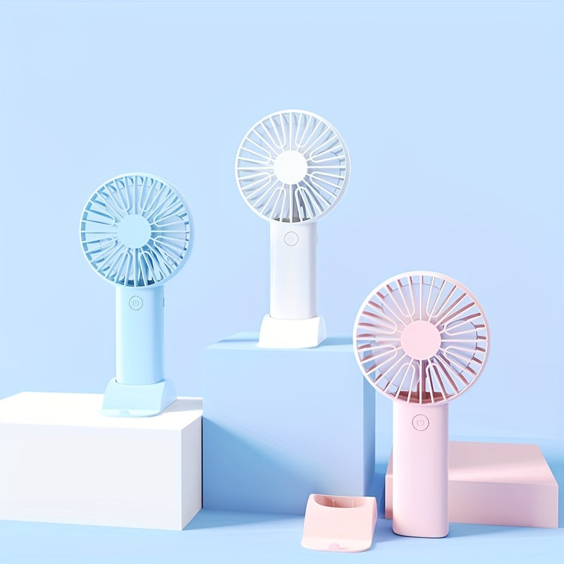 Mini Ventilateur de Bureau ABS Noir Ø10 cm – Recharge USB, Support Téléphone, Format Portable
