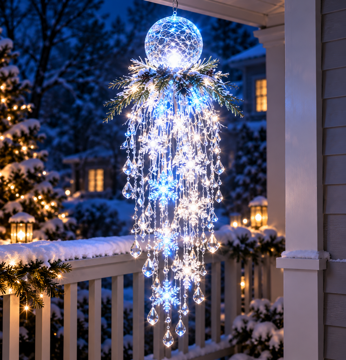 Décoration Lumineuse de Noël pour Rampe avec Cadeaux