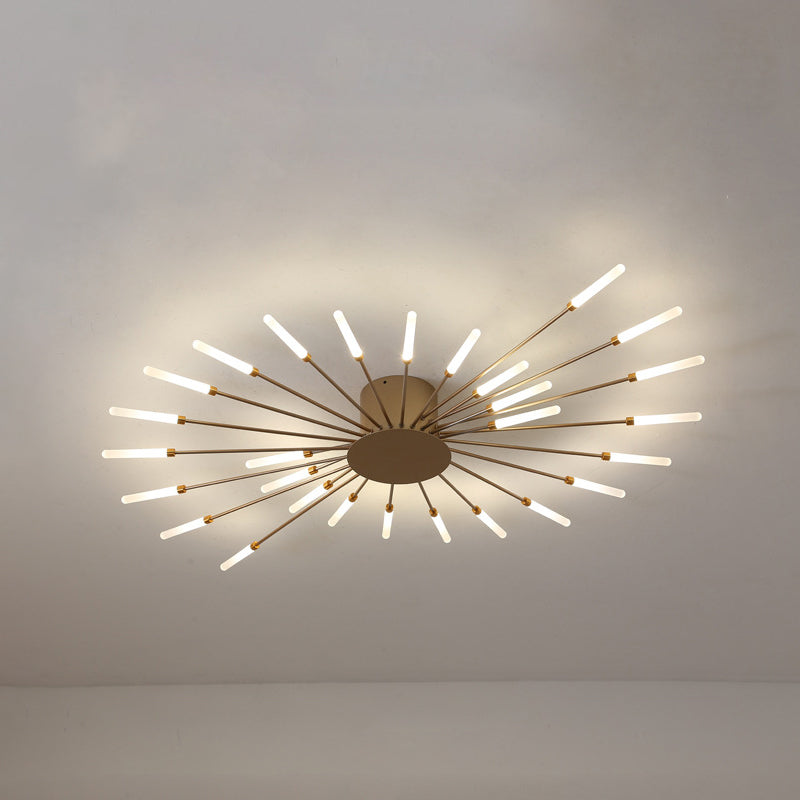 ÉclatNova – Plafonnier LED Moderne Explosion Doré Salon