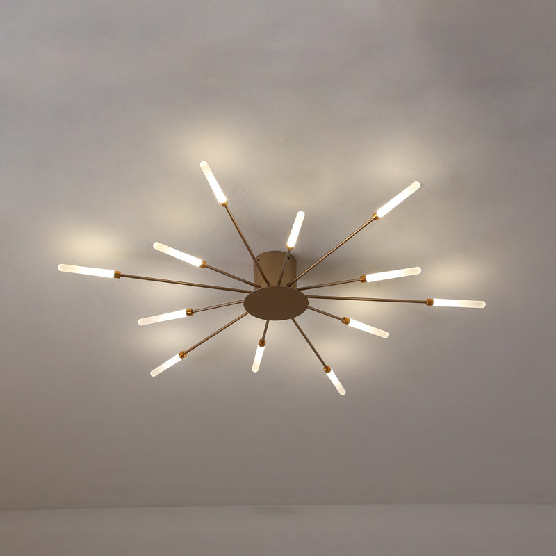 ÉclatNova – Plafonnier LED Moderne Explosion Doré Salon
